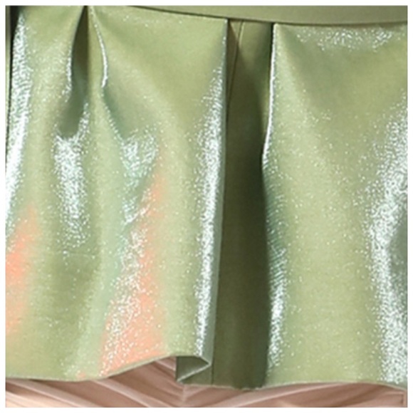 Green Metallic Sheen Belted Jacket - Picture 6 of 16